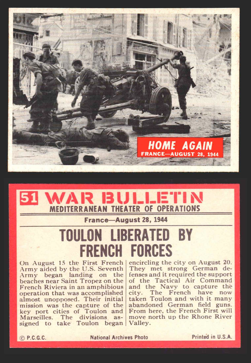 1965 War Bulletin Philadelphia Gum Vintage Trading Cards You Pick Singles #1-88 51   Home Again  - TvMovieCards.com