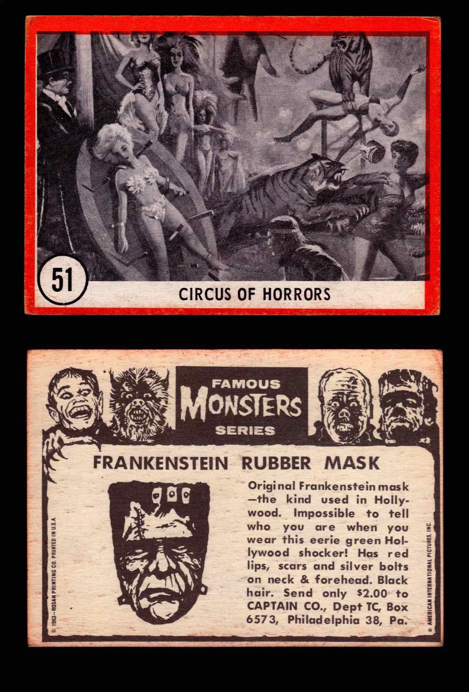 Famous Monsters #150 雑誌 ヴィンテージ Famous Monsters 1963 Vintage Trading Cards You Pick Singles #1-64
