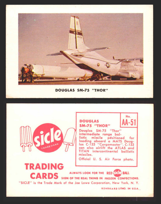 1959 Sicle Airplanes Joe Lowe Corp Vintage Trading Card You Pick Singles #1-#76 AA-51	Douglas SM-75 “Thor”  - TvMovieCards.com