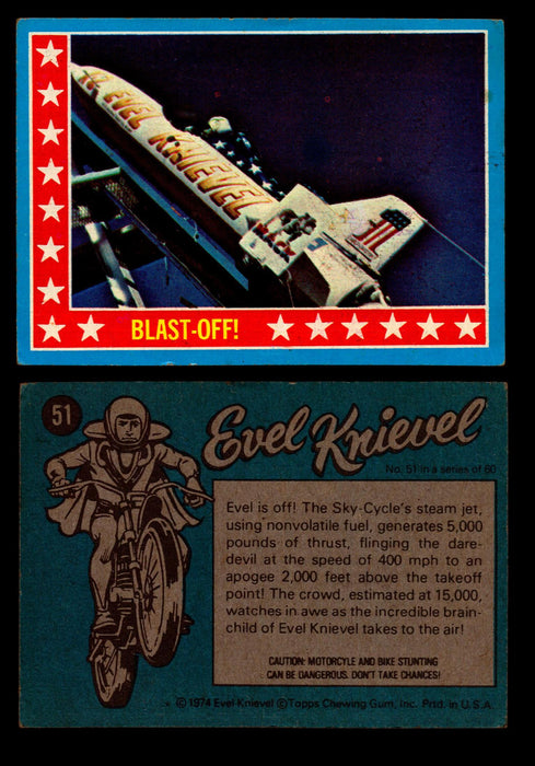 Evel Knievel Topps 1974 Vintage Trading Cards You Pick Singles #1-60 #51  - TvMovieCards.com