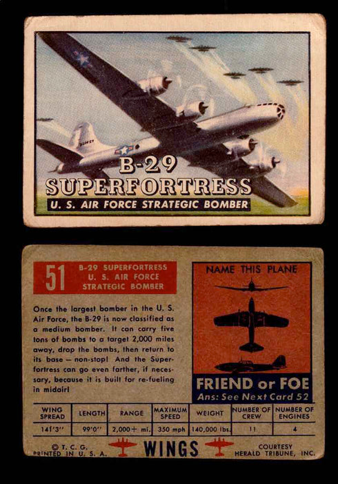 1952 Wings Topps TCG Vintage Trading Cards You Pick Singles #1-100 #51  - TvMovieCards.com