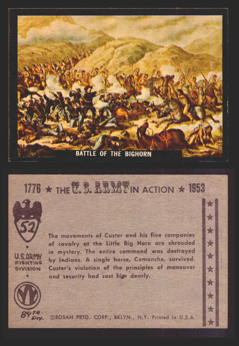 1961 The U.S. Army in Action 1776-1953 Trading Cards You Pick Singles #1-64 52   Battle of the Bighorn  - TvMovieCards.com