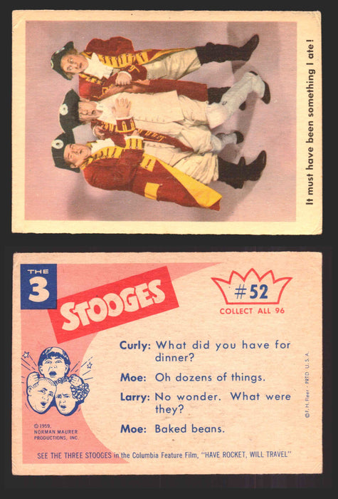 1959 Three 3 Stooges Fleer Vintage Trading Cards You Pick Singles #1-96 #52  - TvMovieCards.com