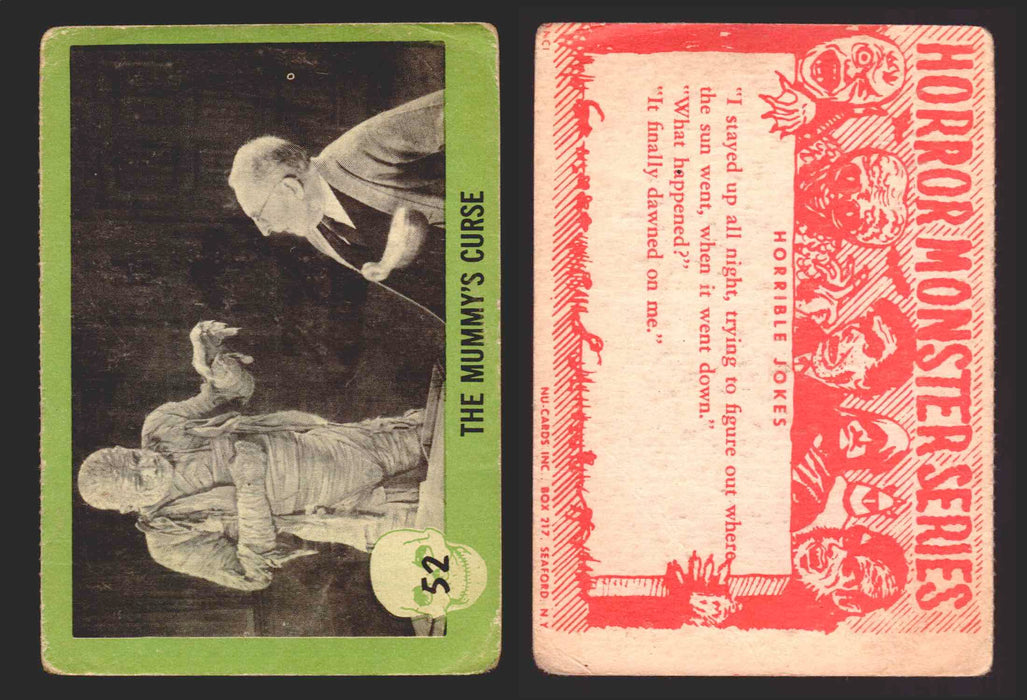 1961 Horror Monsters Series 1 Green Trading Card You Pick Singles #1-66 NuCard #	 52   The Mummy's Curse  - TvMovieCards.com