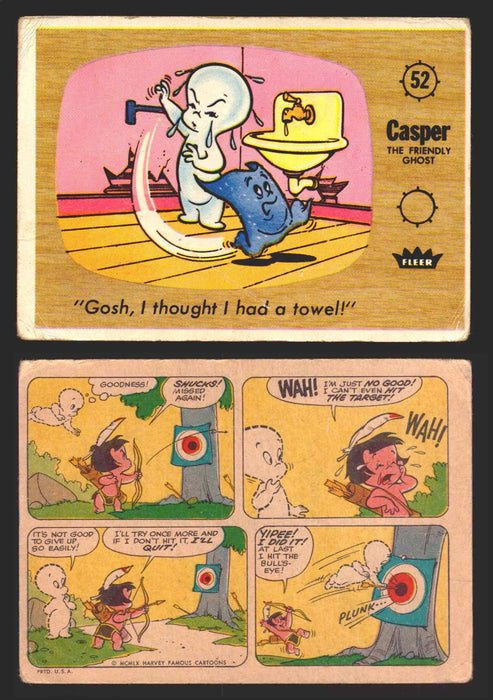 1960 Casper The Ghost Fleer Vintage Trading Card You Pick Singles #1-#66 52   "Gosh I thought I had a towel!"  - TvMovieCards.com