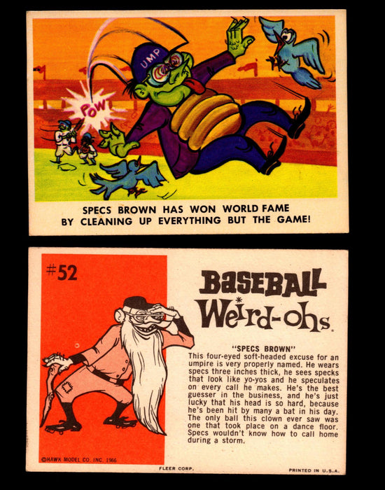 Weird-ohs BaseBall 1966 Fleer Vintage Card You Pick Singles #1-66 #52 Specs Brown  - TvMovieCards.com