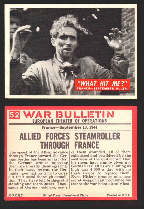 1965 War Bulletin Philadelphia Gum Vintage Trading Cards You Pick Singles #1-88 52   What Hit Me?  - TvMovieCards.com