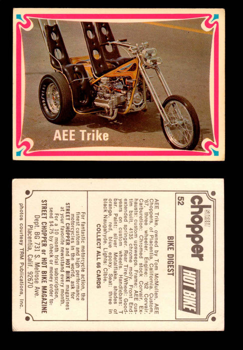 1972 Street Choppers & Hot Bikes Vintage Trading Card You Pick Singles #1-66 #52   AEE Trike  - TvMovieCards.com