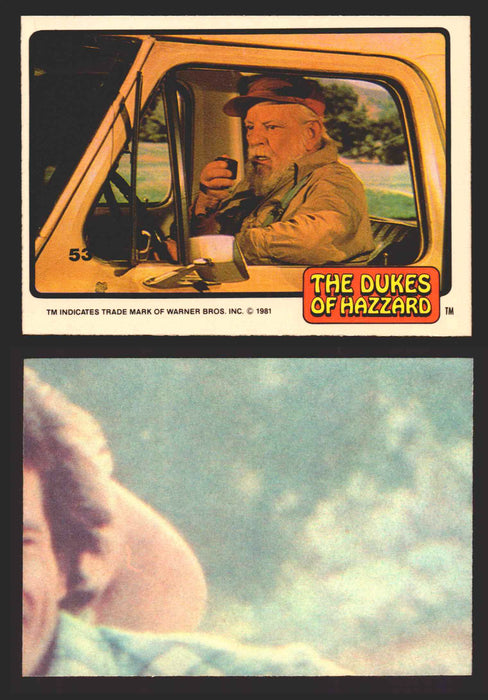 1981 Dukes of Hazzard Sticker Trading Cards You Pick Singles #1-#66 Donruss 53   Jesse Duke in cab of a Truck  - TvMovieCards.com