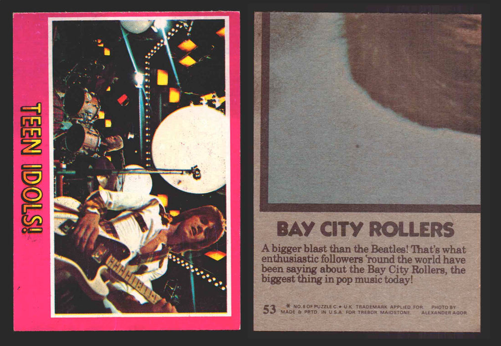 1975 Bay City Rollers Vintage Trading Cards You Pick Singles #1-66 Trebor 53   Teen Idols!  - TvMovieCards.com
