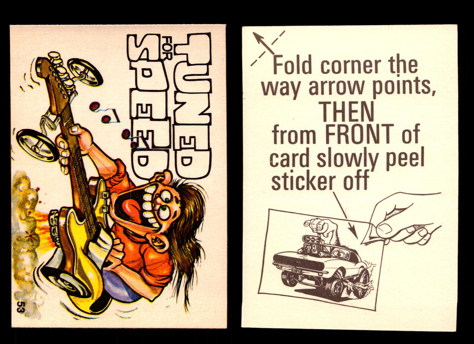 Fabulous Odd Rods Vintage Sticker Cards 1973 #1-#66 You Pick Singles #53   Tuned for Speed  - TvMovieCards.com