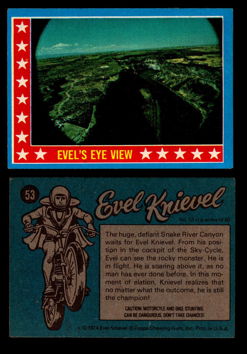Evel Knievel Topps 1974 Vintage Trading Cards You Pick Singles #1-60 #53  - TvMovieCards.com