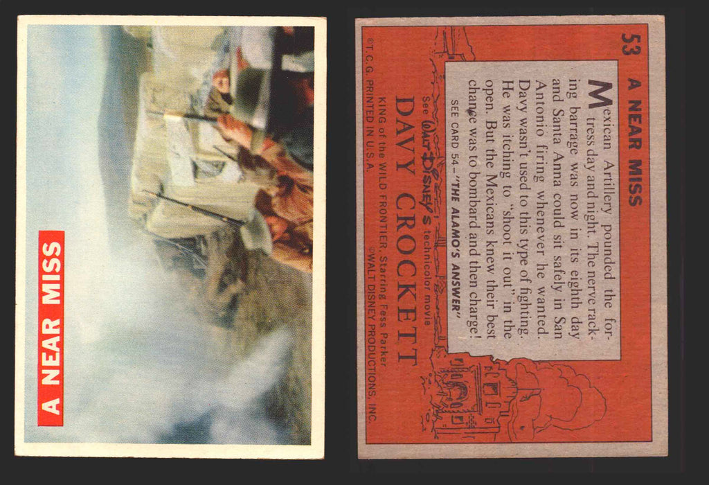 Davy Crockett Series 1 1956 Walt Disney Topps Vintage Trading Cards You Pick Sin 53   A Near Miss  - TvMovieCards.com