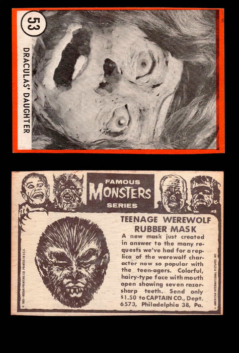 Famous Monsters 1963 Vintage Trading Cards You Pick Singles #1-64 #53  - TvMovieCards.com