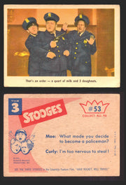 1959 Three 3 Stooges Fleer Vintage Trading Cards You Pick Singles #1-96 #53  - TvMovieCards.com