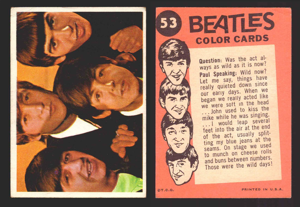Beatles Color Topps 1964 Vintage Trading Cards You Pick Singles #1-#64 #	53  - TvMovieCards.com