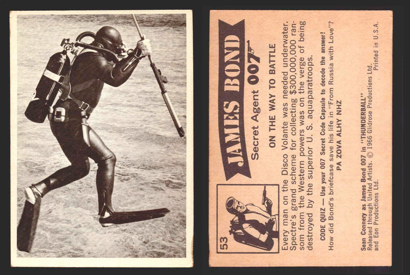 1966 James Bond 007 Thunderball Vintage Trading Cards You Pick Singles #1-66 53   On The Way To Battle  - TvMovieCards.com