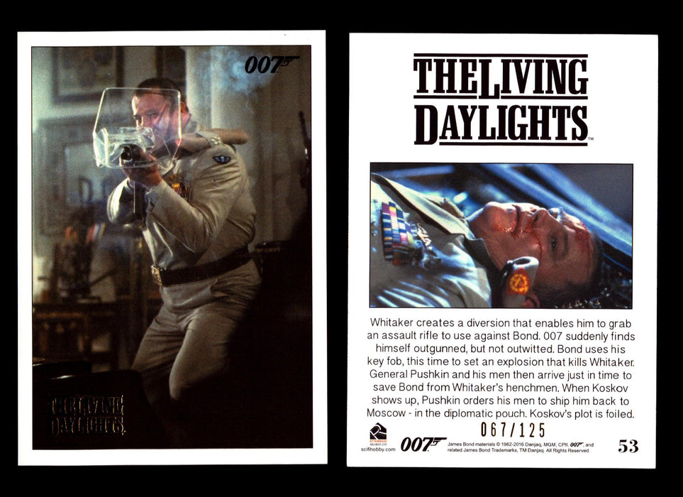 James Bond Archives The Living Daylights Gold Parallel Card You Pick Single 1-55 #53  - TvMovieCards.com