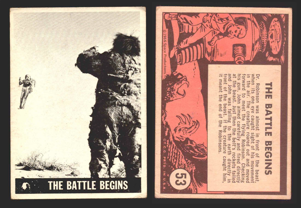1966 Lost In Space Topps Vintage Trading Card #1-55 You Pick Singles #	 53   The Battle Begins  - TvMovieCards.com