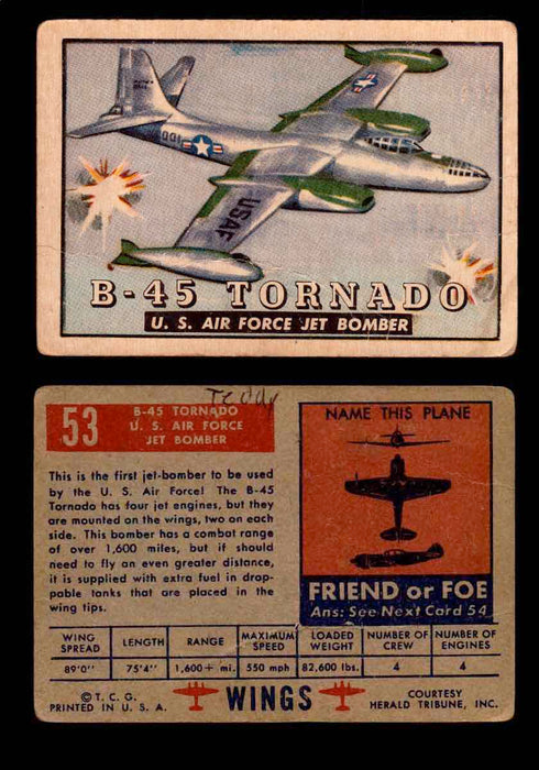 1952 Wings Topps TCG Vintage Trading Cards You Pick Singles #1-100 #53  - TvMovieCards.com