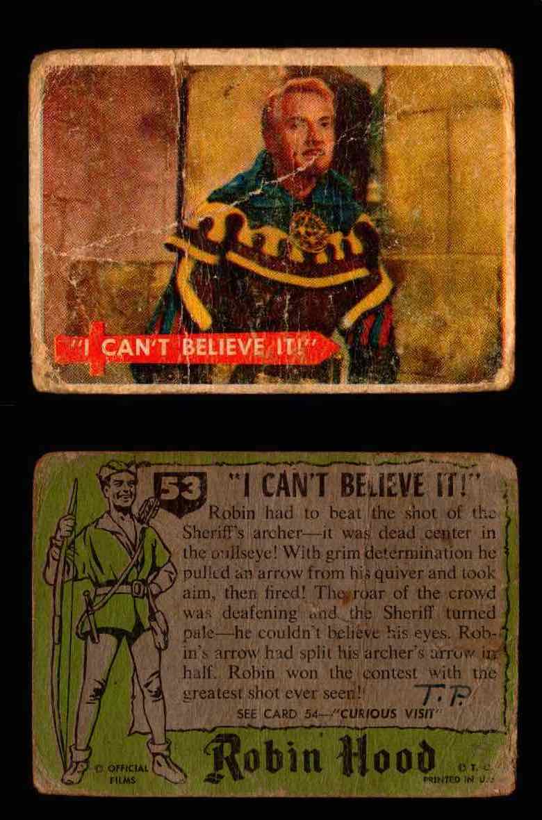 1957 Robin Hood Topps Vintage Trading Cards You Pick Singles #1-60 #53  - TvMovieCards.com