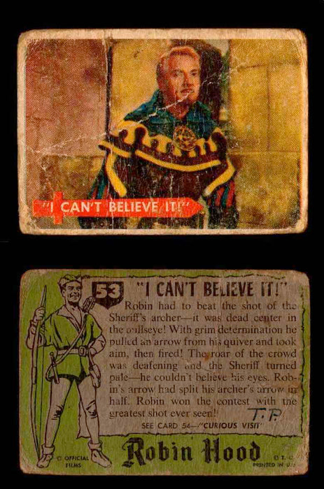 1957 Robin Hood Topps Vintage Trading Cards You Pick Singles #1-60 #53  - TvMovieCards.com