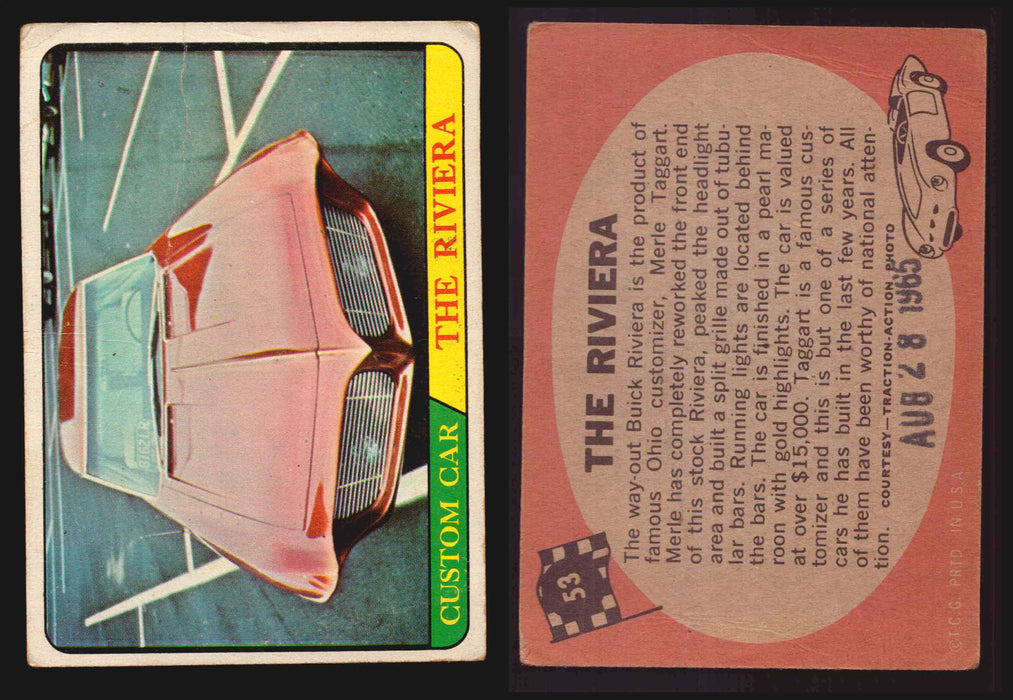 Hot Rods Topps 1968 George Barris Vintage Trading Cards #1-66 You Pick Singles #53 The Riviera (creased)  - TvMovieCards.com