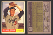 1961 Topps Baseball Trading Card You Pick Singles #500-#589 VG/EX #	543 Roger Craig - Los Angeles Dodgers  (creased)  - TvMovieCards.com
