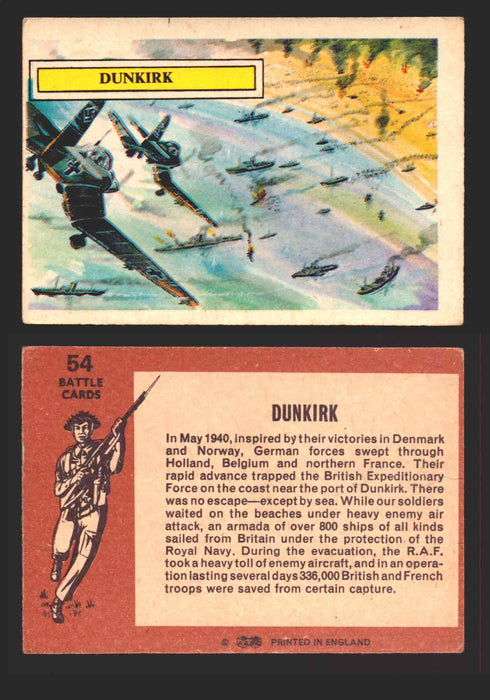 1965 Battle World War II A&BC Vintage Trading Card You Pick Singles #1-#73 54 Dunkirk  - TvMovieCards.com