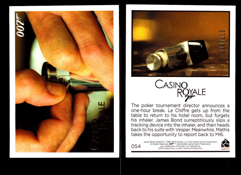 James Bond Archives 2014 Casino Royal Gold Parallel Card You Pick Number #54  - TvMovieCards.com