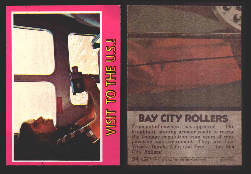 1975 Bay City Rollers Vintage Trading Cards You Pick Singles #1-66 Trebor 54   Visit to the U.S!.  - TvMovieCards.com