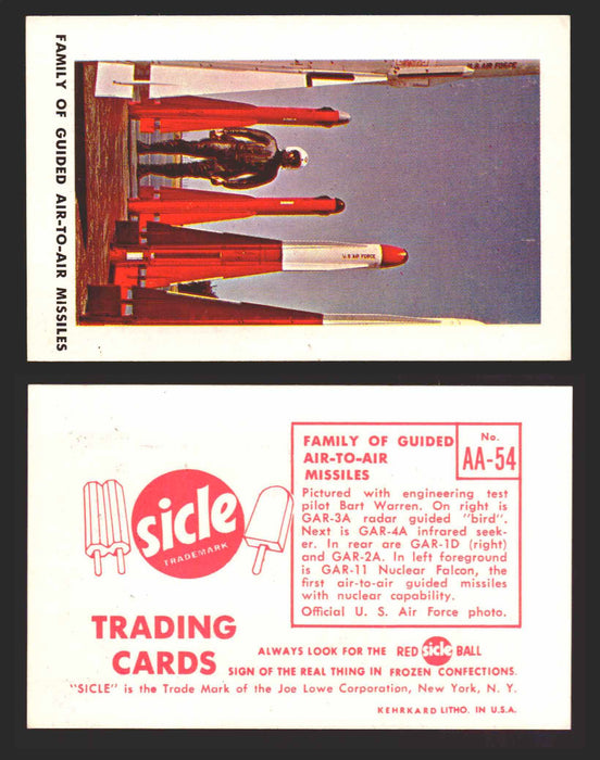 1959 Sicle Airplanes Joe Lowe Corp Vintage Trading Card You Pick Singles #1-#76 AA-54	Family of Guided Air-to-Air Missiles  - TvMovieCards.com