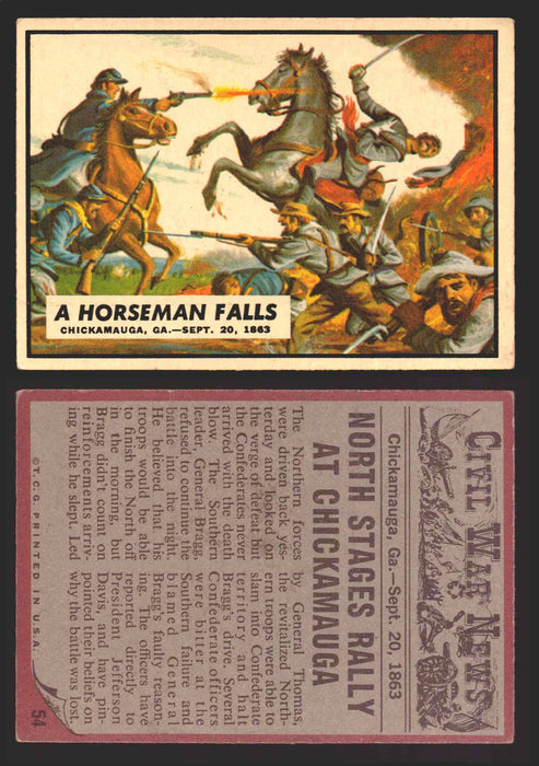 1962 Civil War News Topps TCG Trading Card You Pick Single Cards #1 - 88 54   A Horseman Falls  - TvMovieCards.com