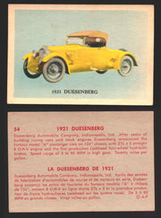 1959 Parkhurst Old Time Cars Vintage Trading Card You Pick Singles #1-64 V339-16 54	1921 Duesenberg  - TvMovieCards.com