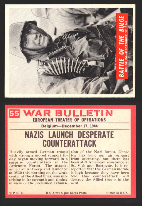 1965 War Bulletin Philadelphia Gum Vintage Trading Cards You Pick Singles #1-88 55   Battle Of The Bulge  - TvMovieCards.com