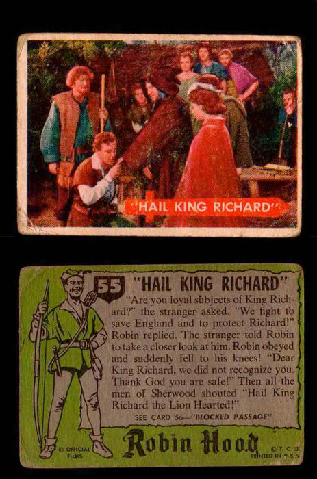 1957 Robin Hood Topps Vintage Trading Cards You Pick Singles #1-60 #55  - TvMovieCards.com
