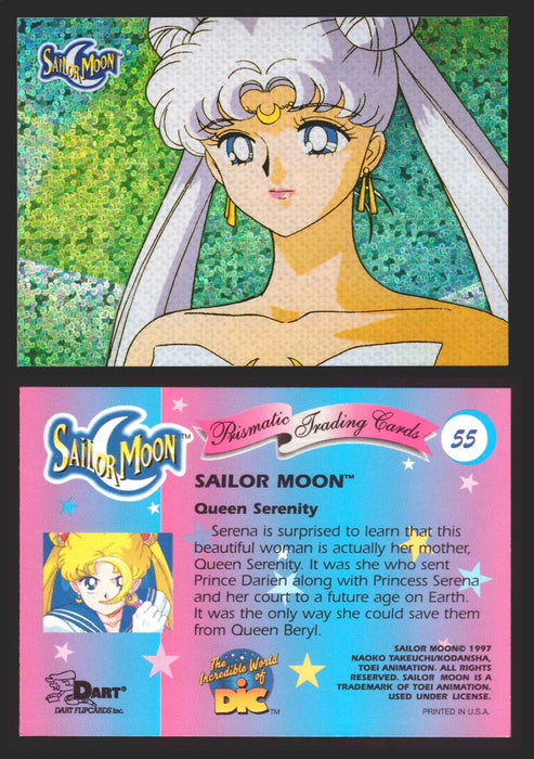 1997 Sailor Moon Prismatic You Pick Trading Card Singles #1-#72 No Cracks 55   Queen Serenity  - TvMovieCards.com