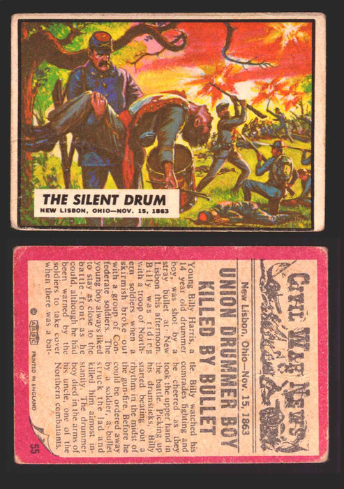 Civil War News Vintage Trading Cards A&BC Gum You Pick Singles #1-88 1965 55   The Silent Drum  - TvMovieCards.com