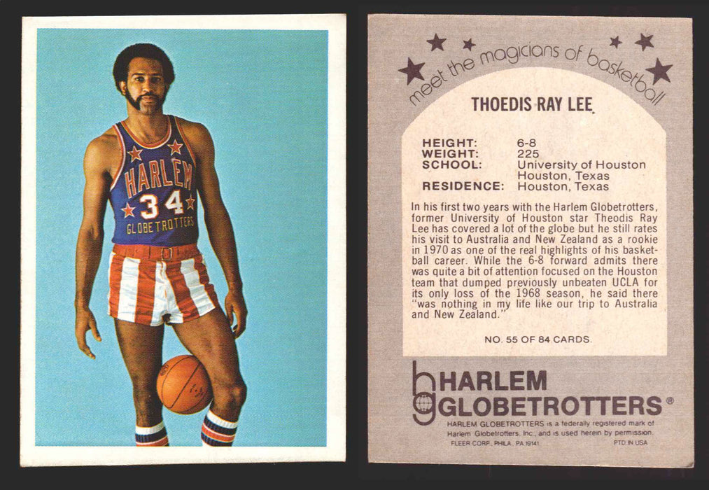 1971 Harlem Globetrotters Fleer Vintage Trading Card You Pick Singles #1-84 55 of 84   Theodis Ray Lee  - TvMovieCards.com