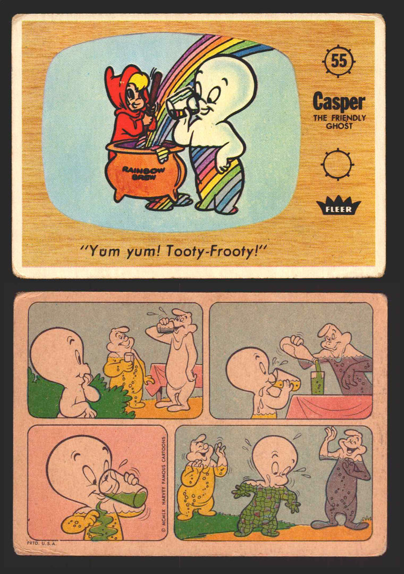1960 Casper The Ghost Fleer Vintage Trading Card You Pick Singles #1-#66 55   "Yum yum! Tooty-frooty!"  - TvMovieCards.com