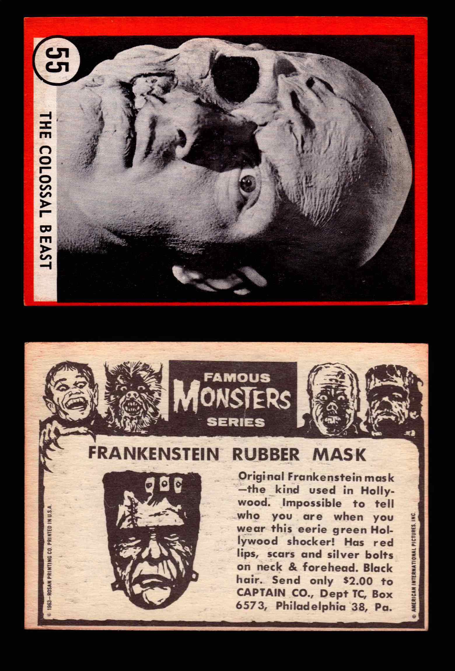Famous Monsters 1963 Vintage Trading Cards You Pick Singles #1-64