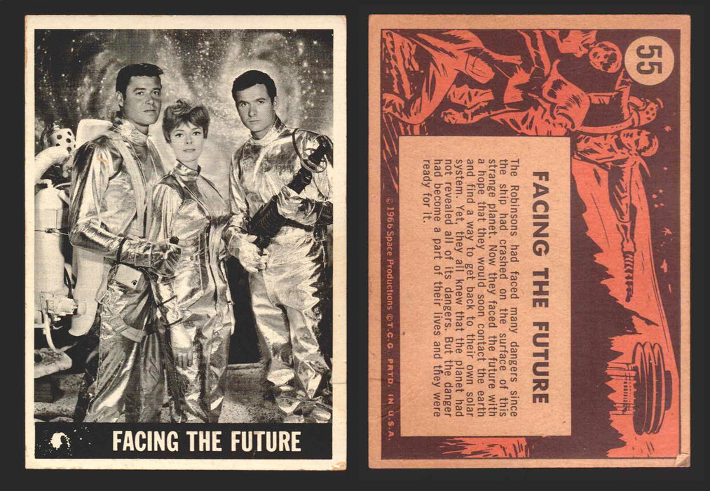 1966 Lost In Space Topps Vintage Trading Card #1-55 You Pick Singles #	 55   Facing The Future (creased)  - TvMovieCards.com