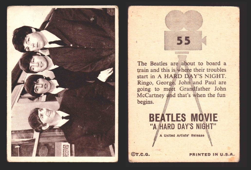 Beatles A Hard Days Night Movie Topps 1964 Vintage Trading Card You Pick Singles #55  - TvMovieCards.com