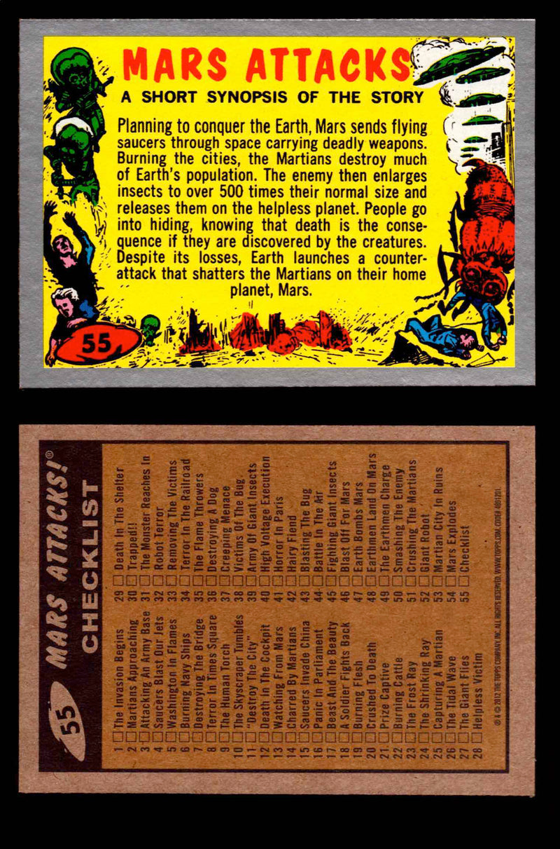 2012 Mars Attacks Silver Parallel You Pick Single Trading Card #1-55 Topps #55  - TvMovieCards.com