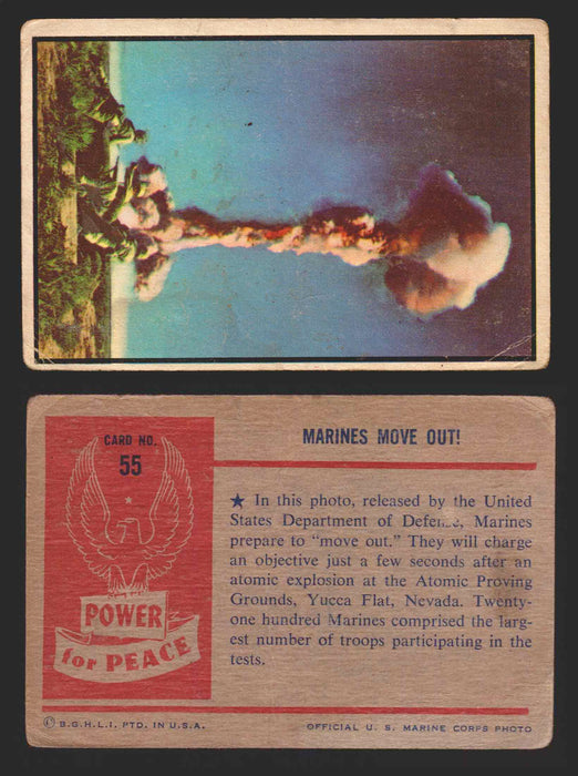 1954 Power For Peace Vintage Trading Cards You Pick Singles #1-96 55   Marines Move Out!  - TvMovieCards.com