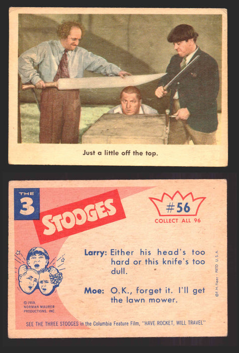1959 Three 3 Stooges Fleer Vintage Trading Cards You Pick Singles #1-96 #56  - TvMovieCards.com