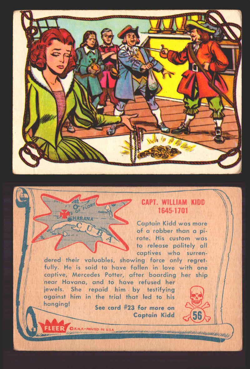 1961 Pirates Bold Vintage Trading Cards You Pick Singles #1-#66 Fleer 56   Capt. William Kidd  - TvMovieCards.com