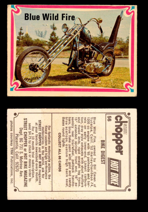 1972 Donruss Choppers & Hot Bikes Vintage Trading Card You Pick Singles #1-66 #56   Blue Wild Fire  - TvMovieCards.com