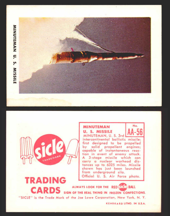 1959 Sicle Airplanes Joe Lowe Corp Vintage Trading Card You Pick Singles #1-#76 AA-56	Minuteman U.S. Missile  - TvMovieCards.com