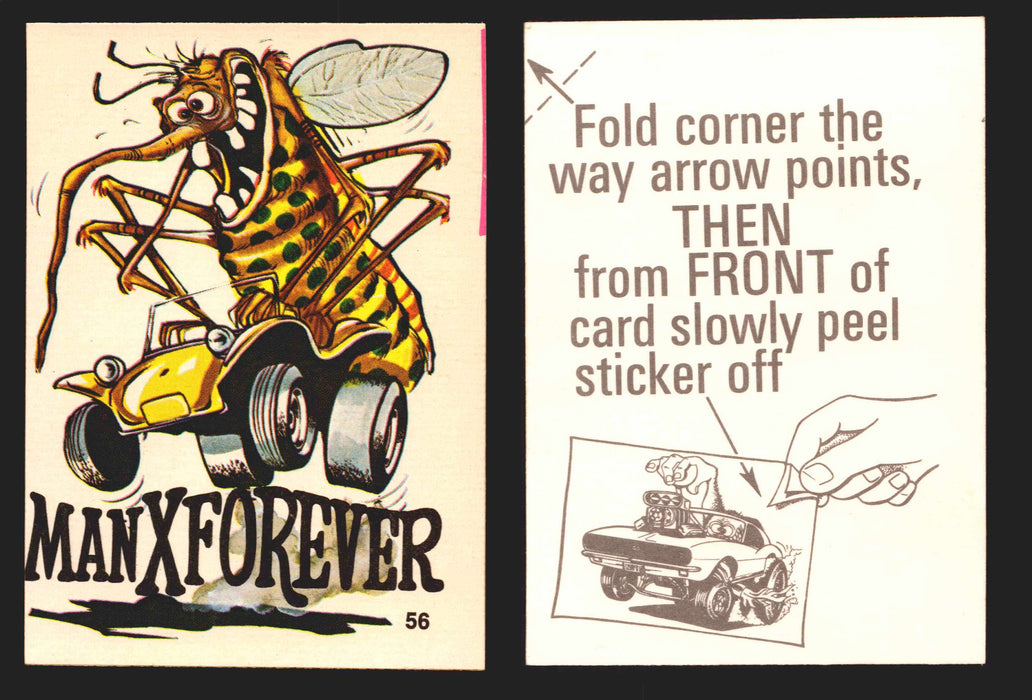 Fabulous Odd Rods Vintage Sticker Cards 1973 #1-#66 You Pick Singles #56 Man X Forever  - TvMovieCards.com